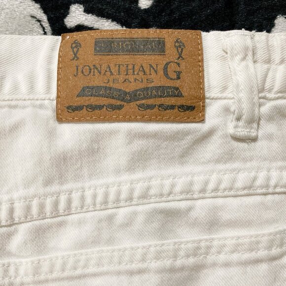 JONATHAN G Vintage men's off-white denim shorts ~ LARGE XL 1X 40" - 41" waist - Picture 8 of 11